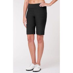 Women's Tail Side Insert 11" Golf Shorts Size 2 Black Bermuda UPF 50 Pull On NEW